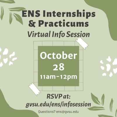 Flyer with green leaves and white designs promoting the event